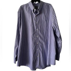 Brooks Brothers Men’s Button Down Shirt Supima Cotton Blue White Stripe Size 2XL